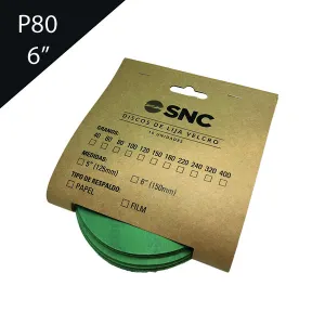 Imágen Discos de Lija con Velcro Lonbrade 6'' (150mm) Grano 80