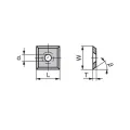 Cuchillo Intercambiable 14,58x14,58x2,5mm