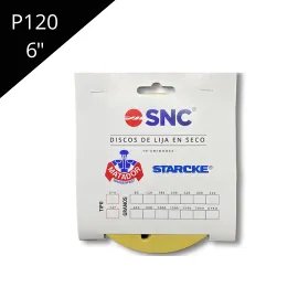 Imagen Discos de lija Velcro Starcke 6'' (150 mm) Grano 120 15 PERF