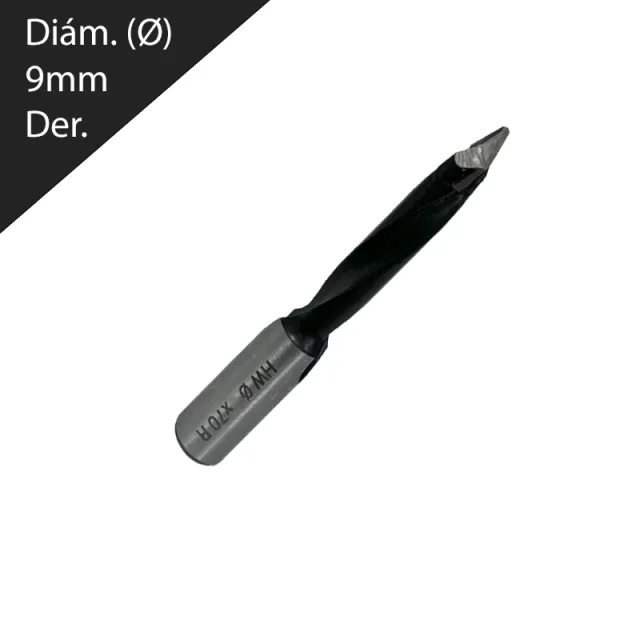 Broca para Madera Pasante 9x70mm derecha