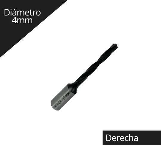 Broca para Madera Plana /Ciega 4x70mm derecha