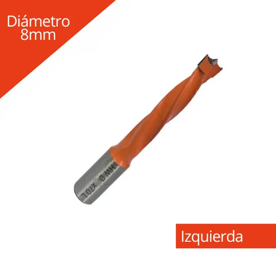 Broca para Madera Plana /Ciega 8x70mm izquierda