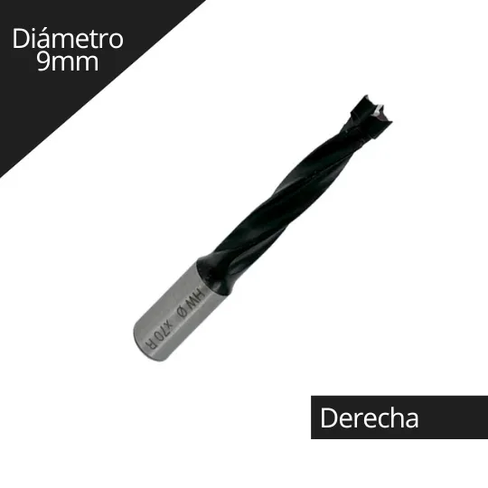 Broca para Madera Plana /Ciega 9x70mm derecha