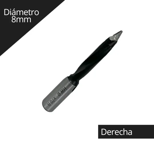 Broca para Madera Pasante 8x70mm derecha