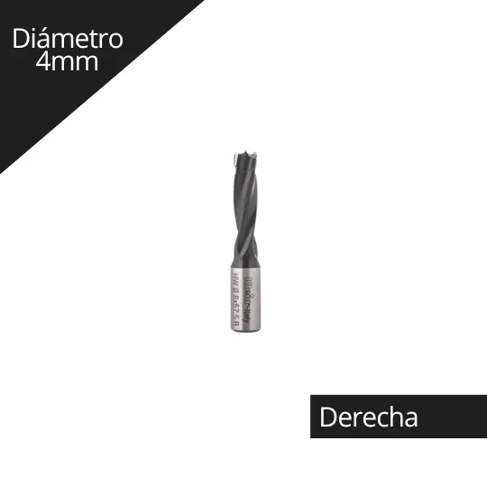 Broca para Madera Plana /Ciega 4x58mm derecha