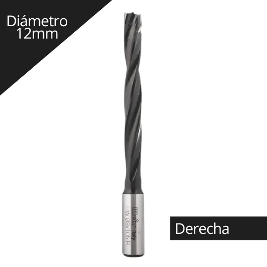 Broca para madera Plana /Ciega  12x105mm derecha