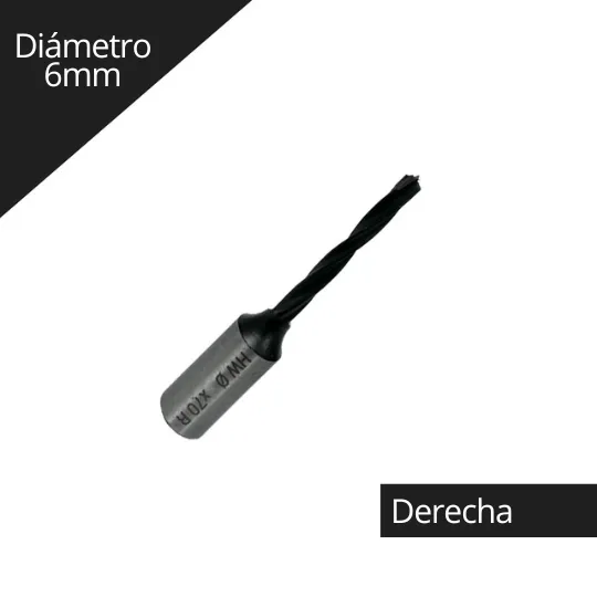 Broca para Madera Plana /Ciega 6x58mm Derecha