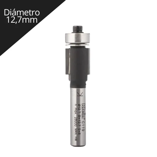 Fresa para madera Recta con rodamiento Z2 diámetro 12,7mm