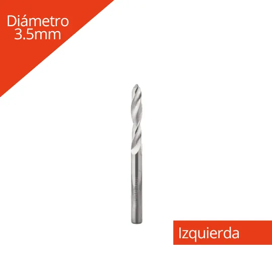 Broca Para Madera Helicoidal Klein 3.5mm Izquierda