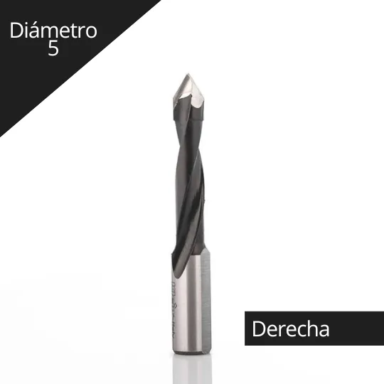 Broca Para Madera Pasante 5x58mm Derecha 
