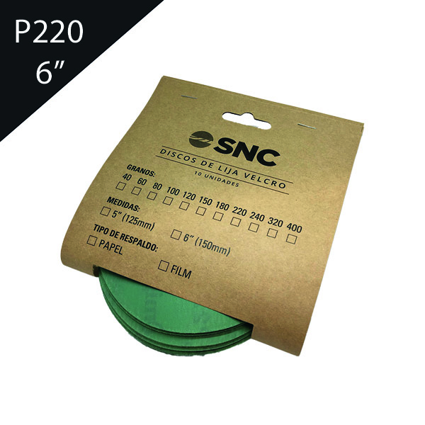 Discos de Lija con Velcro Lonbrade 6'' (150mm) Grano 220
