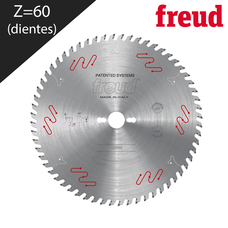 Sierra diente pecho hueco Positivo Diám. 303mm