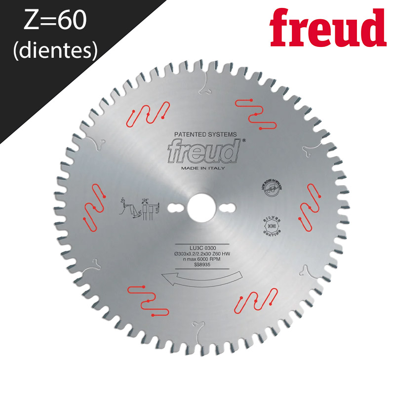 Imagen Sierra diente pecho hueco Negativo Diám. 303mm