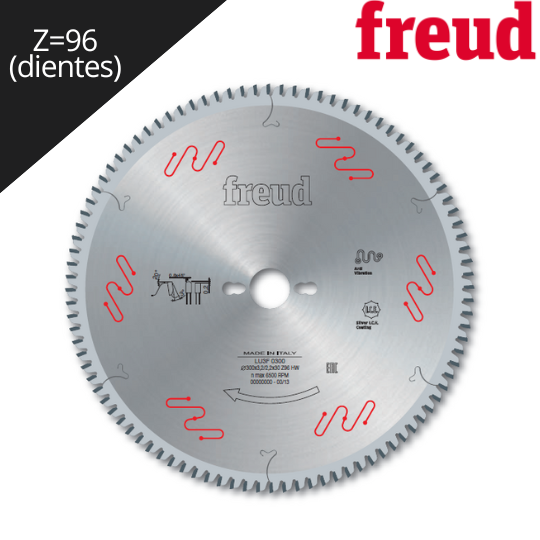 Imagen Sierra trapecio plano Negativo Diám. 300mm Freud