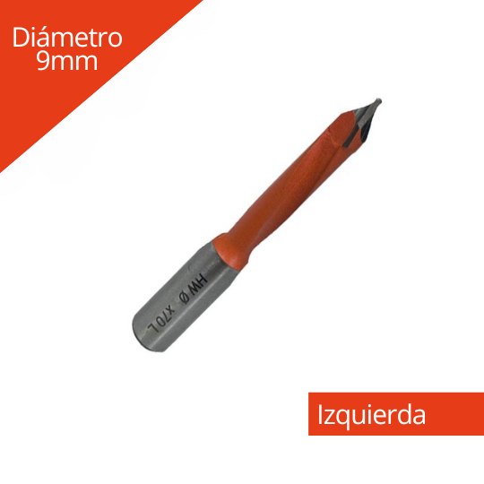 Broca para Madera Pasante 9x70mm izquierda