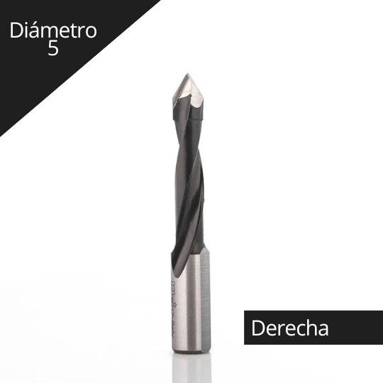 Broca Para Madera Pasante 5x58mm Derecha 